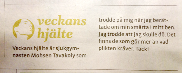 Tavakoly Medical Treatment: veckans Hjälte